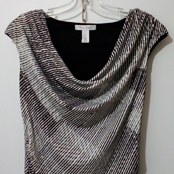 White House Black Market black and white midi dress - Picture 2 of 5